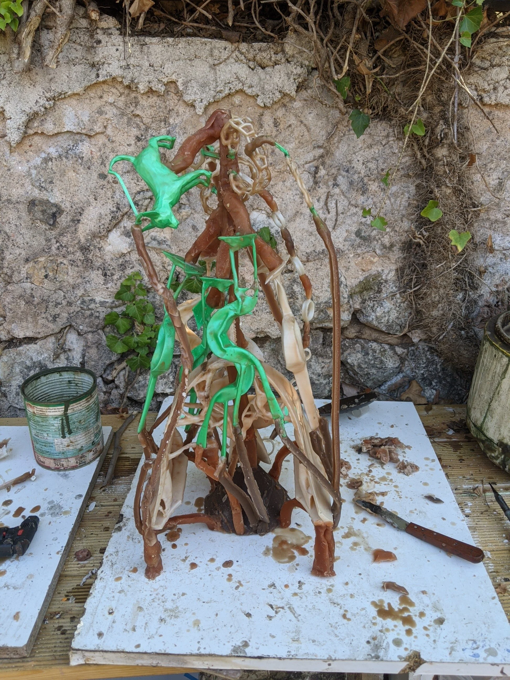 wax-tree, combined with other pieces I was pouring. must be kept in refrigerator to avoid melting in the summer heat.